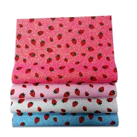 strawberry printed fine glitter faux synthetic leather fabric sheet material for making shoedecorativecraft