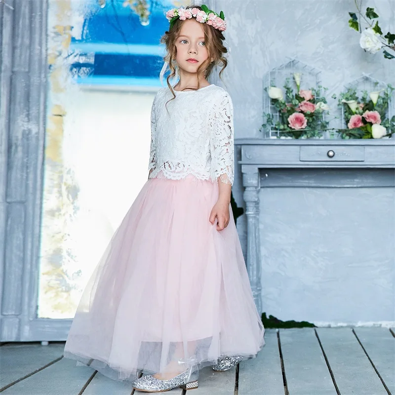Детское летнее платье для девочек с цветами на свадьбу вечернее маленькой