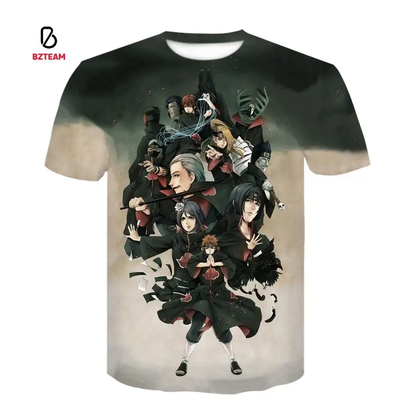 

BZTEAM Trend Summer New Fashion Sports Men's And Women's T-shirt 3d Printing Japanese Ninja Anime Sasuke Shirt