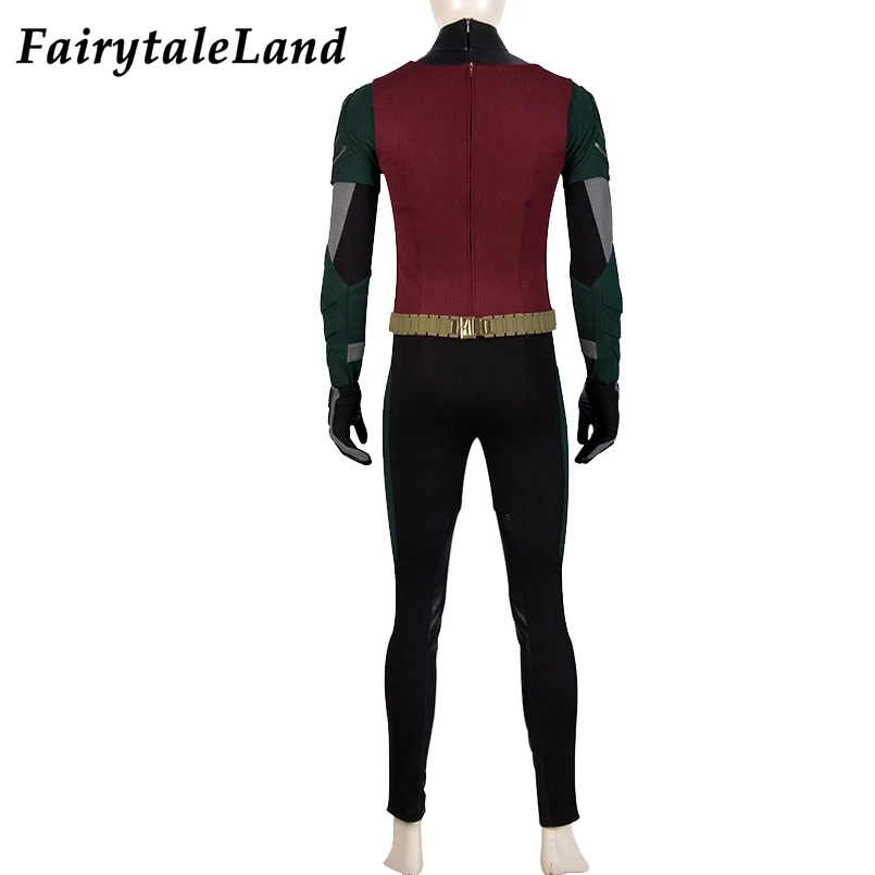 Titans Robin Costume Halloween Cosplay Dick Grayson Outfit Bat Superhero Nightwing Jumpsuit