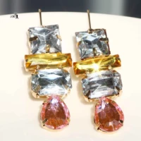 yayi jewelry multi flower dangle crystal women ancient gold color wear ear band tassel wedding stud drop hoop clip earrings