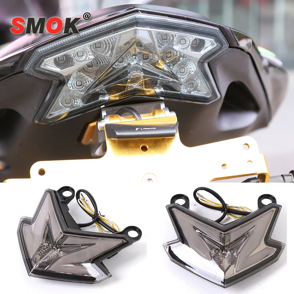 

SMOK For Kawasaki Z800 ZX6R 636 Z125 PRO 2013-2018 Motorcycle Tail Light Motorbike Brake Rear Lamp Integrated Turn Signal Light