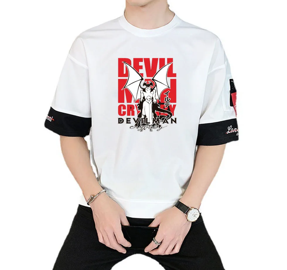 

Аниме DEVILMAN crybaby футболка унисекс Повседневная рубашка Летняя мужская футболка с короткими рукавами для подростков Косплэй Футболка с принт...
