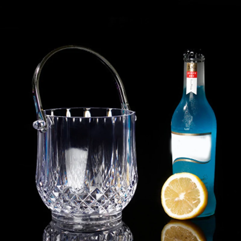 1 шт ведро прозрачное круглое вина со съемной ручкой для ресторана KTV бар акрил @