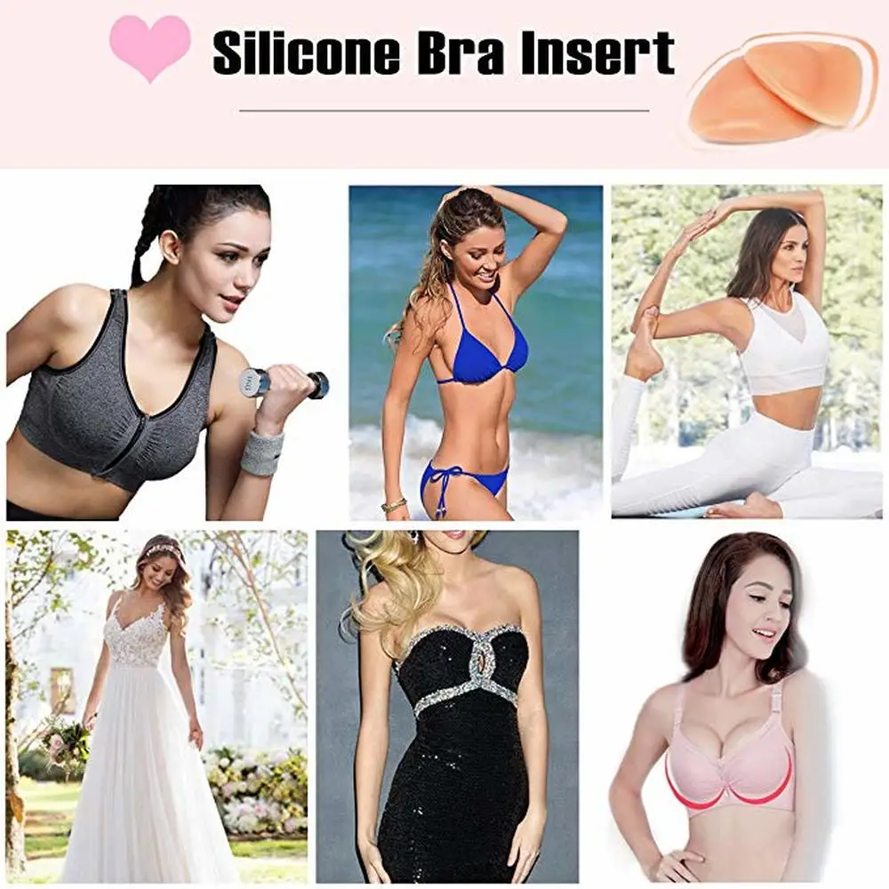

Halyuhn Waterproof Silicone Chicken Cutlets Bra Inserts - Soft Push Up Enhancer Pads for Summer Swimsuits Breast Pads( Skin)