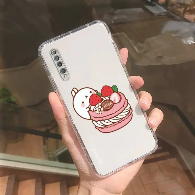 Милый прозрачный чехол molang с мультяшным кроликом для Xiaomi redmi note x f poco 10 11 9 7 8 3 i t s pro