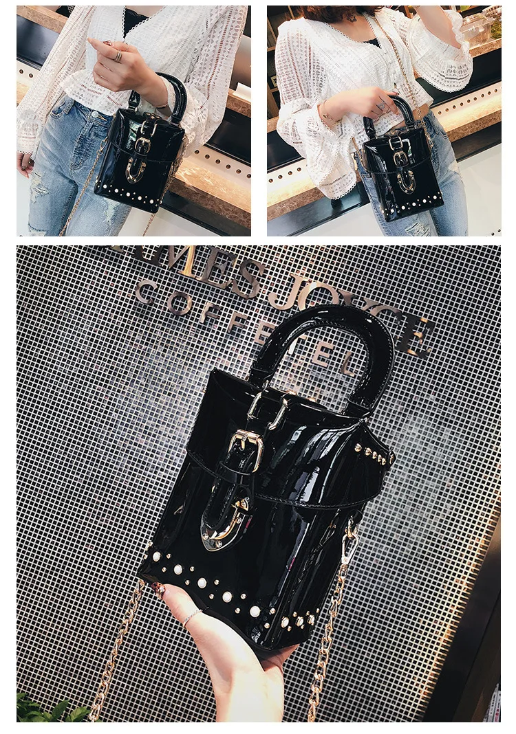 Bolsos PU Leather Crossbody Bags For Women Green rivet Shoulder Messenger Bag Lady Shopping Purses Handbags crossbody bags
