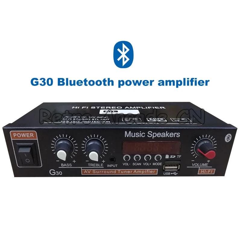 

2021 800 Вт G30 живой HIFI цифровой усилитель мощности Bluetooth 4,0 AUX 2.0 канала 50-60 Гц домашний автомобильный сабвуфер музыкальный пульт дистанционного ...