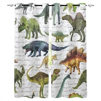 dinosaur animal colorful text background bedroom modern window curtain for living room decoration curtains home textile drapes