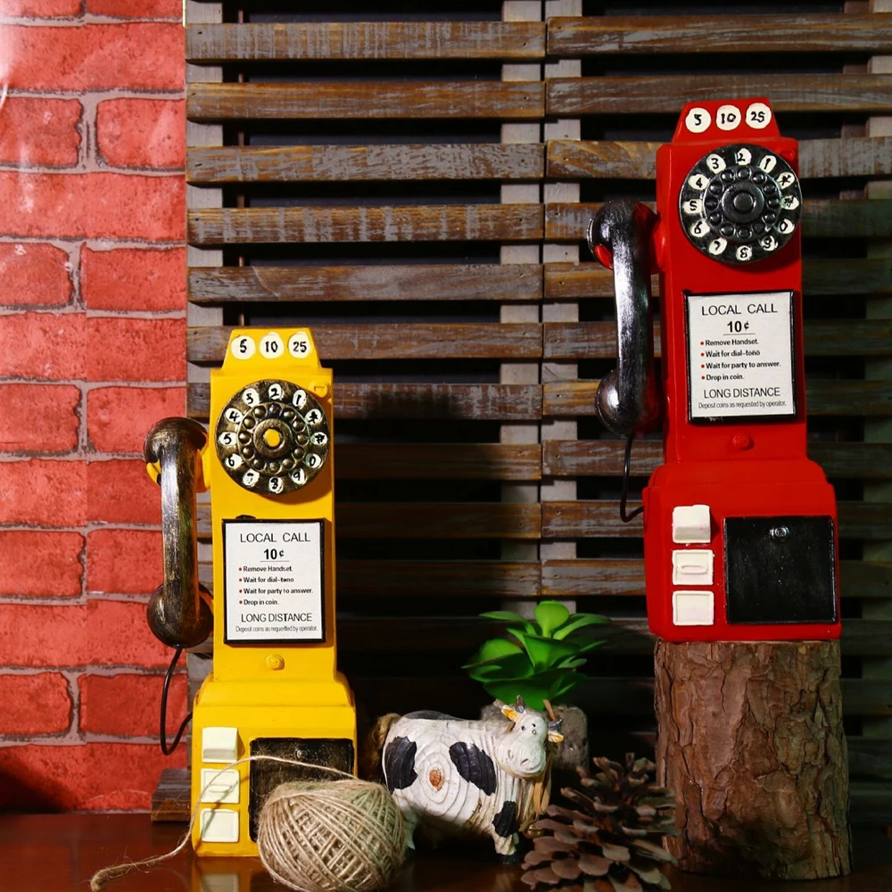 Antique Phone Styling Piggy Bank Vintage Booth Figurine Call Telephone KYY9004 | Дом и сад