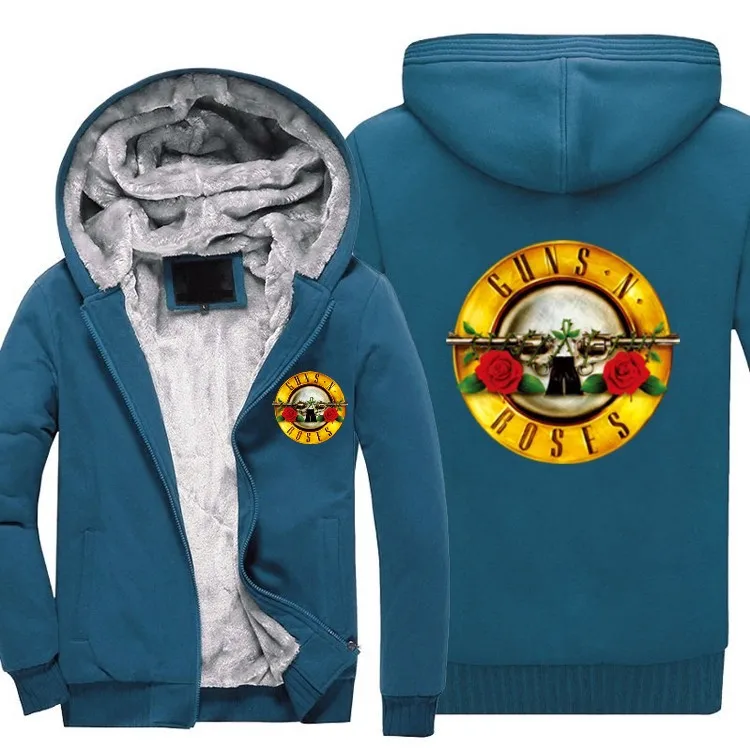 Мужская стеганая куртка с капюшоном свитшоты Guns N Roses 'Roses и новые мужские