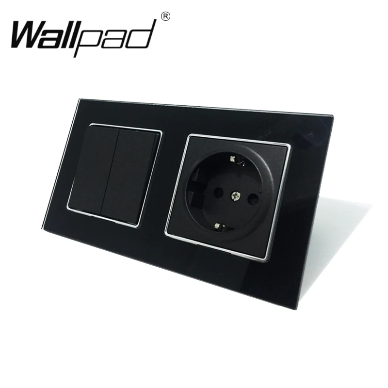 Фото Wallpad белого цвета с украшением в виде кристаллов Стекло Schuko EU стены Мощность Wallpad белого цвета с украшением в виде кристаллов Стекло Schuko EU стены Мощность