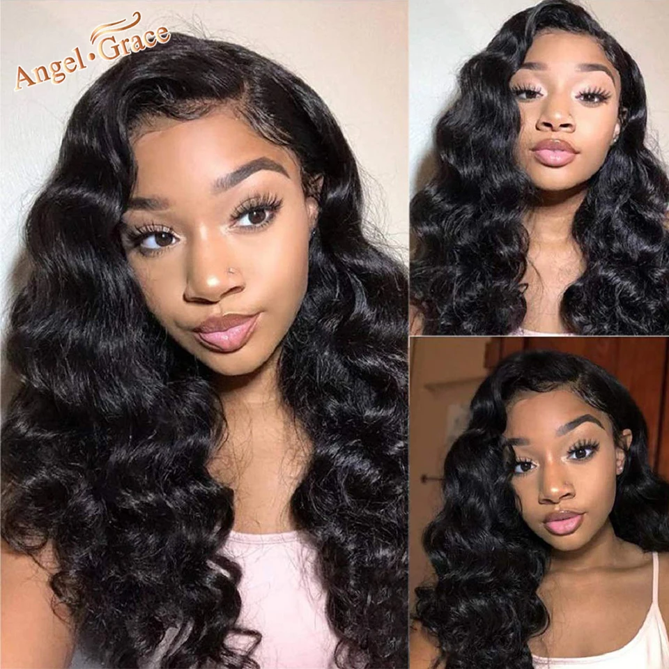 

Loose Wave Lace Front Wigs Malaysian 13x4 Human Hair Lace Front Wigs Remy Hair Lace Frontal Wigs For Women Angel Grace Hair