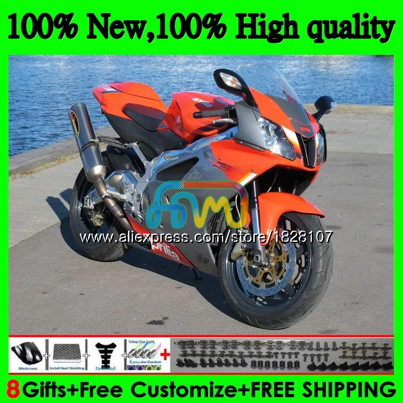 

Обтекатель RSV1000R оранжевого и серебристого цвета для Aprilia RSV1000 R тысяч 03 04 05 06 55BS.40 RSV1000RR RSV 1000 R RR 1000R 2003 2004 2005 2006