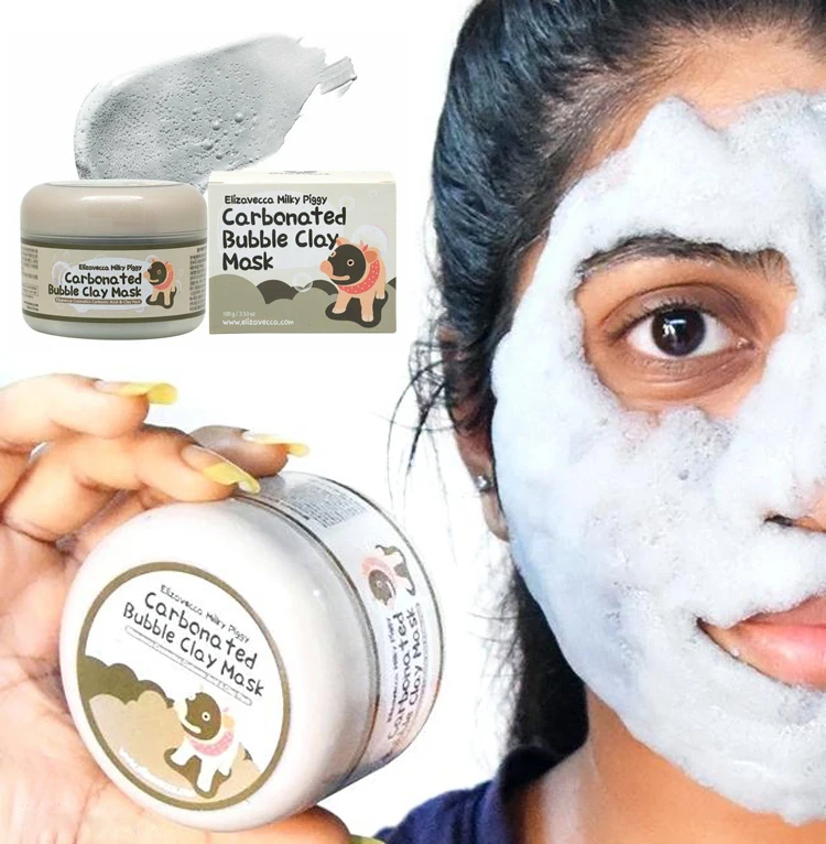 

100g Elizavecca Milky Piggy Carbonated Bubble Clay Mask Green Piggy Collagen Pack Aqua Brightening Koreaмаска для лица косметика