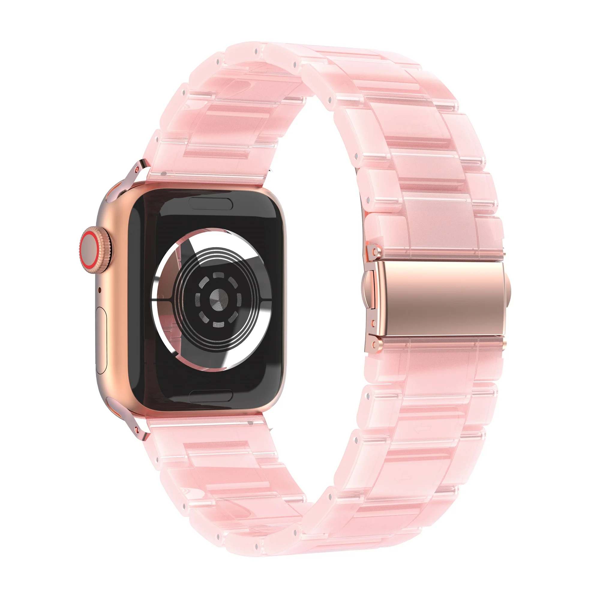 Сменные полимерные ремешки для часов Apple Watch 38 мм 40 мм легкий полимерный металлический ремешок с пряжкой для iwatch серии 1 2 3 4 5 42/44 мм - Цвет ремешка: Pink