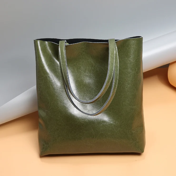 

Summer new leather women's bag fashion women's bag simple tote bag large capacity fashion shopping bag