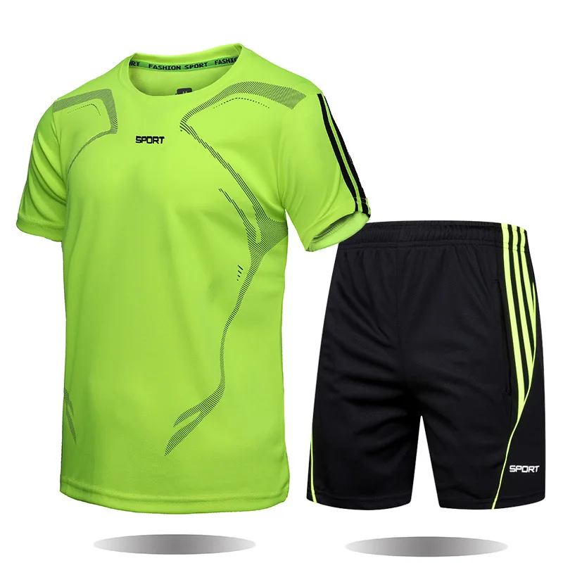 

New men's sportswear 2020 summer two-piece men's short-sleeved T-shirt top shorts suit men's sportswear fitness running clothes
