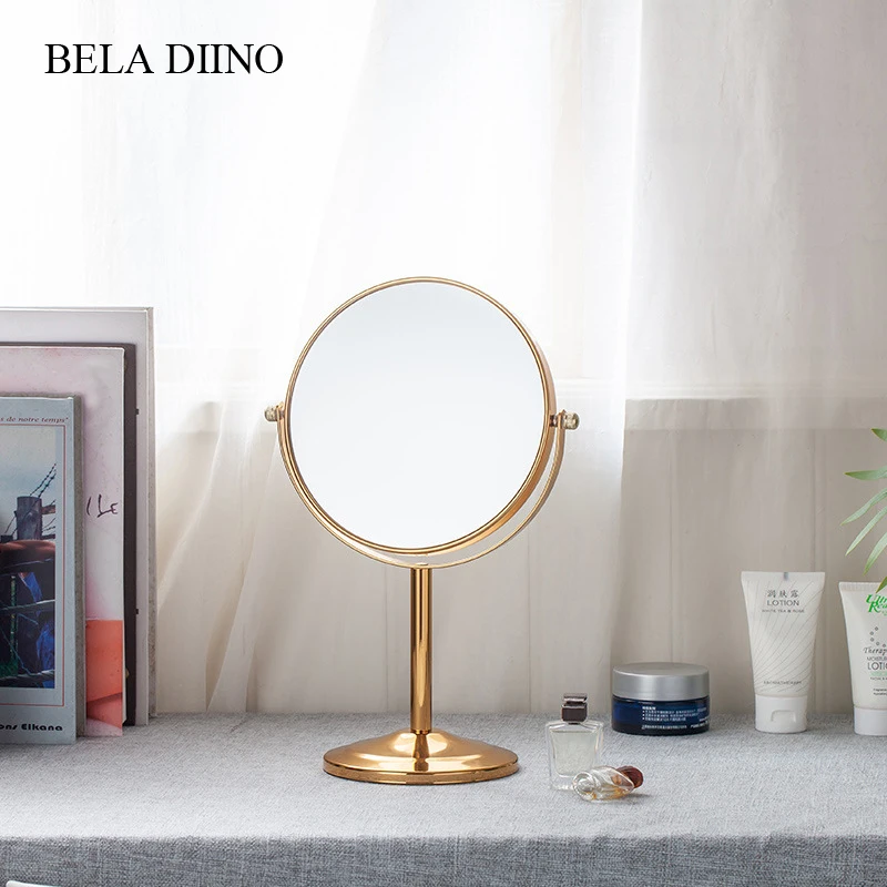 Зеркало косметическое двухстороннее металлическое с 2 увеличениями 7