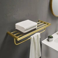 bathroom towel rack bath towel holders with bars and towel bar bath hardware nail punched wall mounted brushed gold aluminum