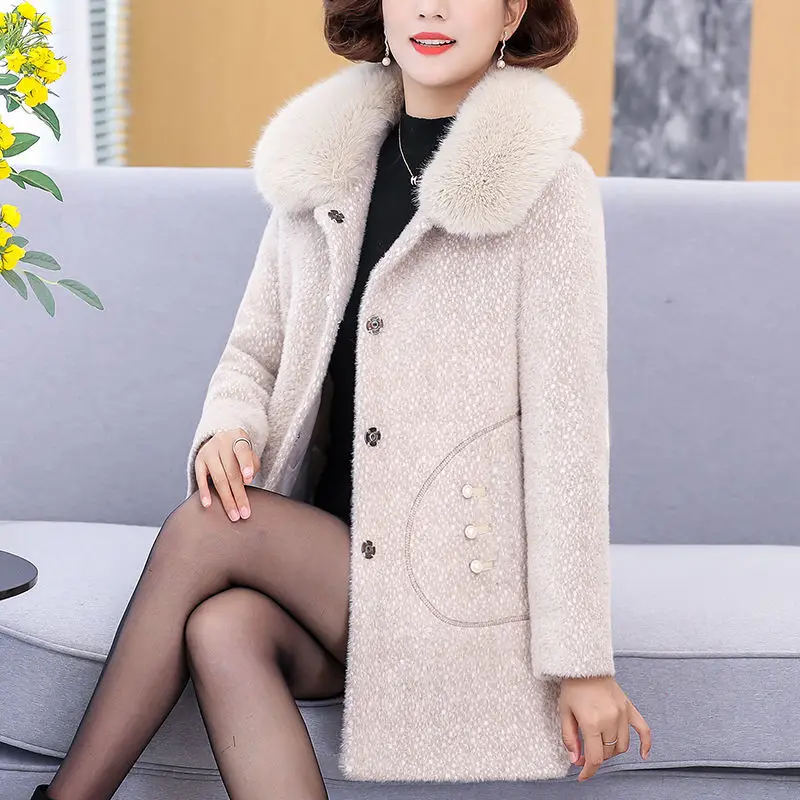 

Кардиган женский, из искусственной норки и вельвета, Повседневный, свободный, теплый, толстый, длинный, верхняя одежда, B63, зима 2021