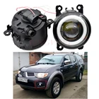 2 шт. Автомобильные светодиодные противотуманные фары Angel Eye DRL дневные ходовые огни H11 для L200 2008-2015 для M-itsubishi Triton ML MN 2006-2015