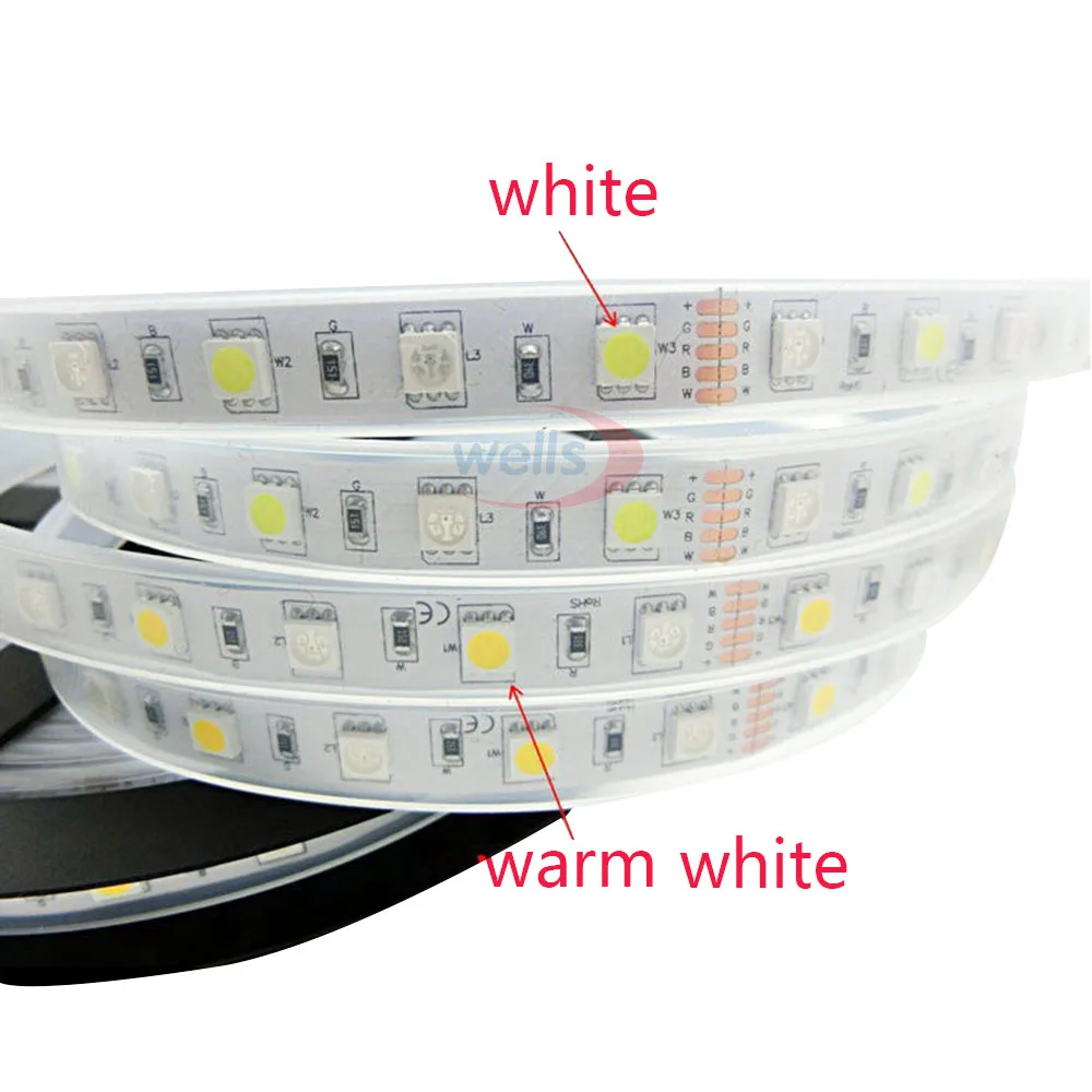 DC12V 24 в 5 м/лот 60 Светодиодный s/M RGBW RGBWW RGB CCT светодиодный светильник, RGB+(белый/теплый белый) SMD 5050 гибкий светодиодный светильник