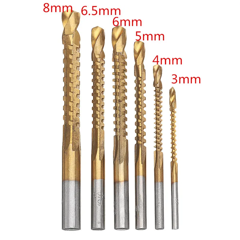 Сверла для обработки дерева с титановым покрытием 3-8 мм | Инструменты