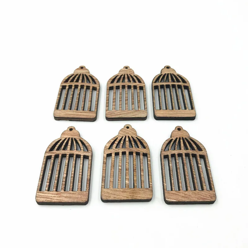 60pcs Wooden Birdcage shaped Pendant Decoration Scrapbooking Handicraft 50mm | Дом и сад