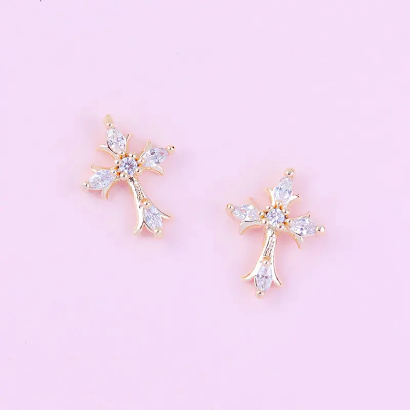 

10pcs 3D TN4774 Cross Zircon Nail Art Crystals nail jewelry Rhinestones decoration supplies nails accessories decorations charms