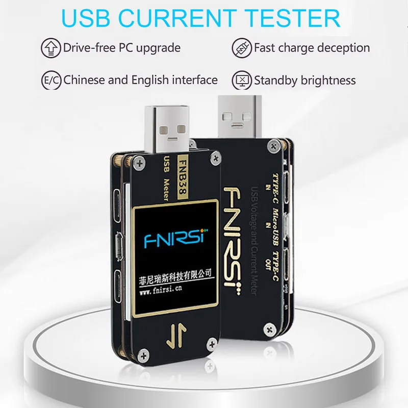 FNB38 USB Тестер DC Цифровой вольтметр Амперметр измеритель детектор индикатор банка