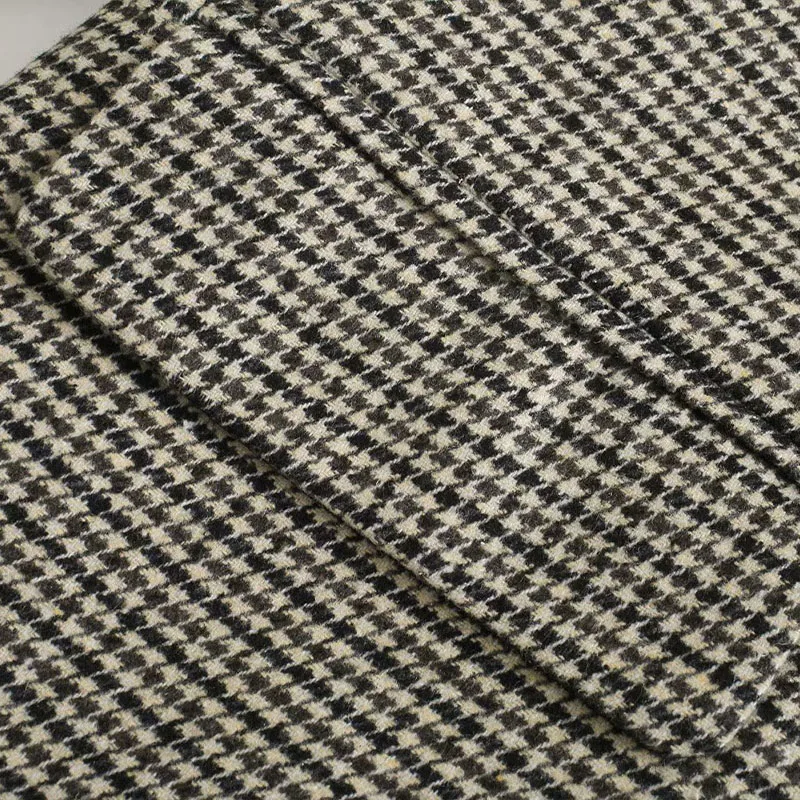 

2021 spring new ladies British style casual all-match blazer houndstooth double-breasted blazer
