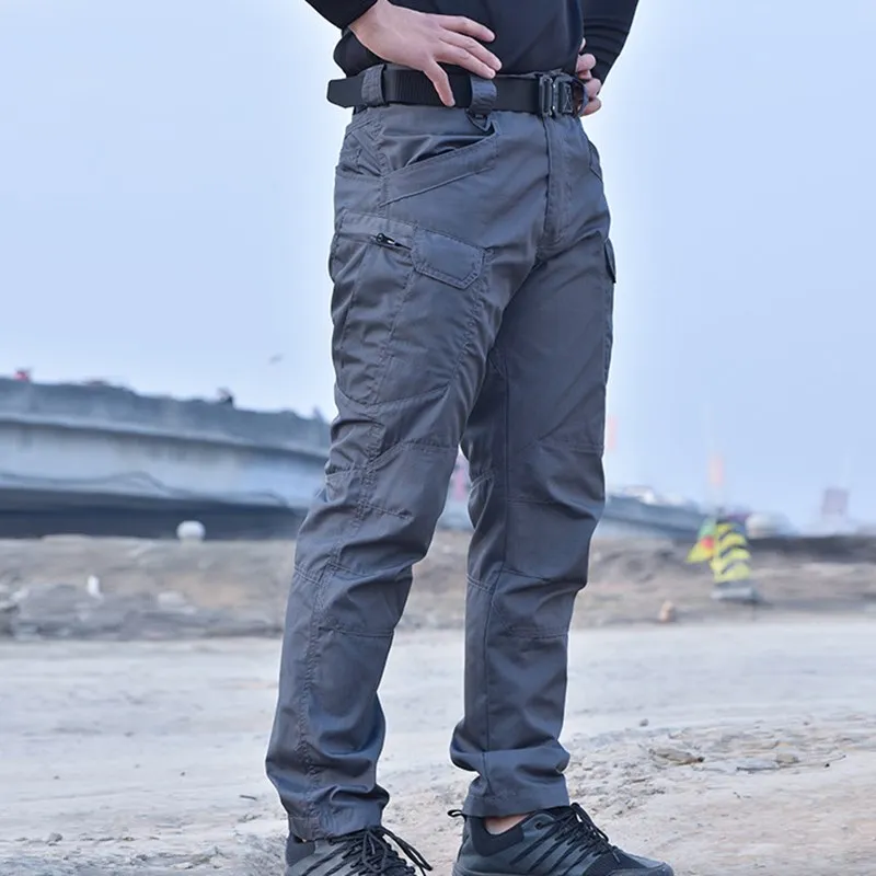 Trousers Men's Work Tactical Protective Clothing Outdoor Self Defense Military Fan Multi Pocket Tooling Black Security Pants |
