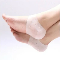 2pcs silicone heel socks gel footing care pad with hole feet cracked skin moisturizing foot care anti cracking protective sleeve