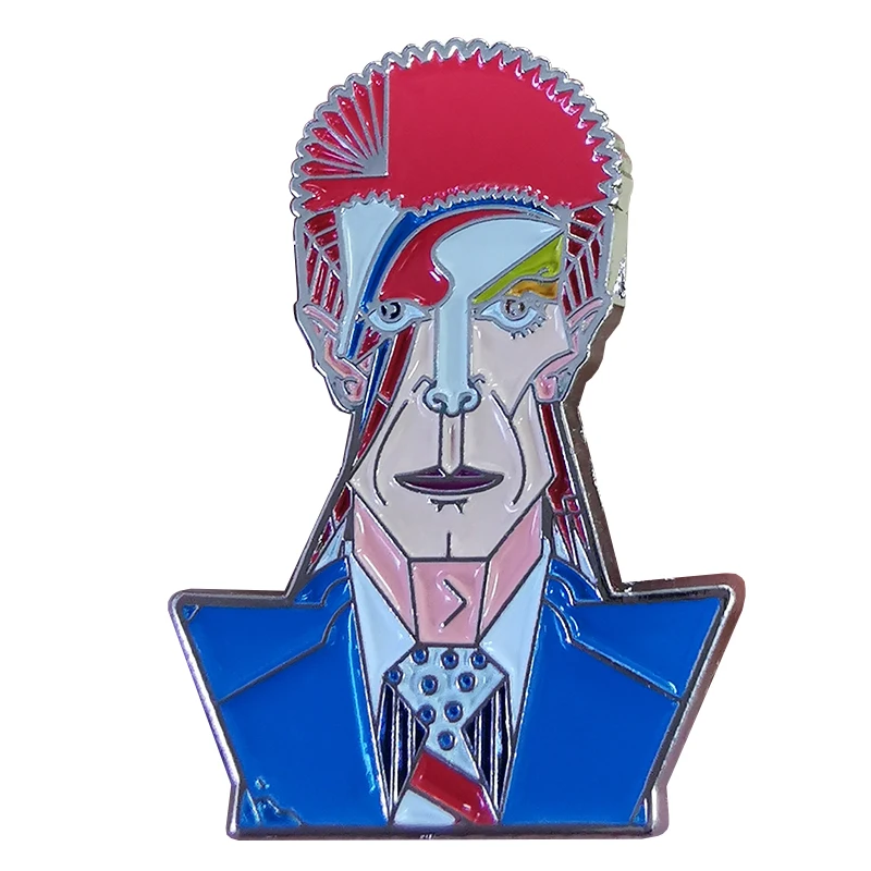 Лабиринтная эмалированная булавка Дэвида Боуи преувеличенный индивидуальный