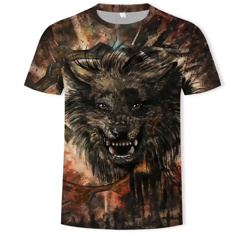 

3d Printed New T-shirt Men's Shirt Anger Shirt Animal O-collar Sportswear Men's 2021 Summer Blazer