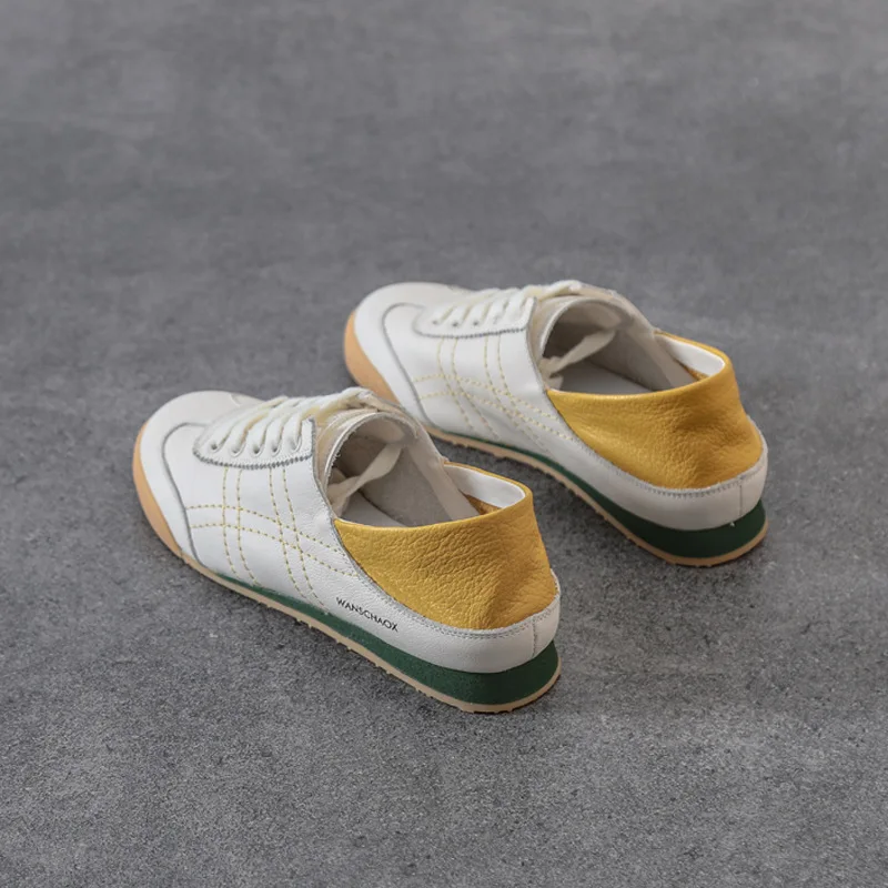Spring/Autumn 2020 New Women's Shoes Soft Sole Comfortable Shallow Mouth Flats Shoes Two Wear Soft Leather White Shoes Women