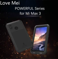 love mei powerful metal armor case for xiaomi mi max 3 waterproof shockproof rugged full body protective cover for xiaomi max 3