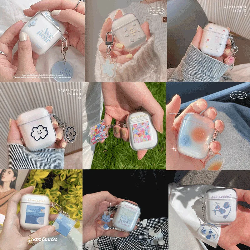 

For Airpods pro Case Soft TPU Thin Clear Cute Ins Little Flower Earphone Case for Apple Airpod 2 1 Pro Case Cover Funda
