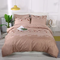 classic solid color bedding set luxury bed linen 3 pcs queen king single double twin full size duvet cover set with pillowcases