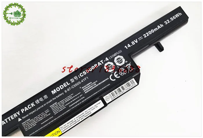 GYIYGY 14 8 V 2200 мА/ч 32.56Wh C5500BAT-4 ноутбук Батарея для Clevo C550S C5500 W240HU 6-87-C550S-4YF 6-87-C550S-4PF B4100M