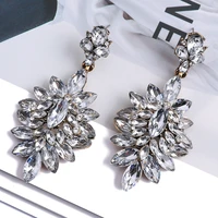 new unusual geometric hanging earrings for women trend personality crystal pendant jewelry wedding party accessories wholesale