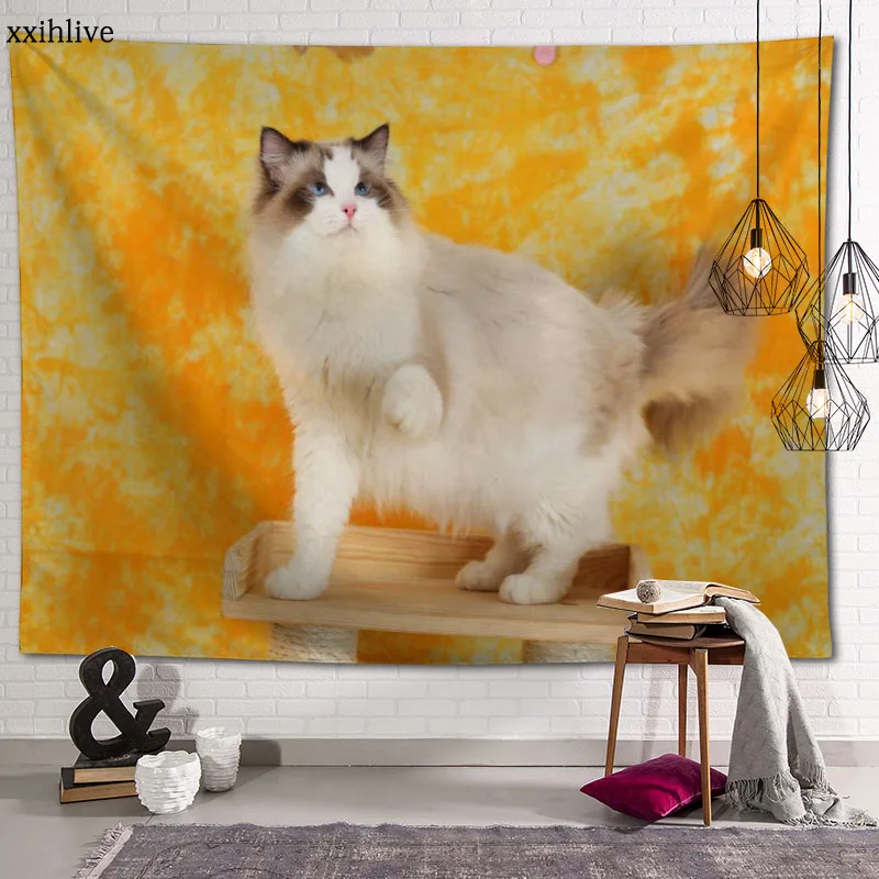 

Animal Beautiful Doll Cat Custom HD Tapestry For Carpet Travel Mattress Wall Carpets Art Home Decor 70x95cm,100x150cm