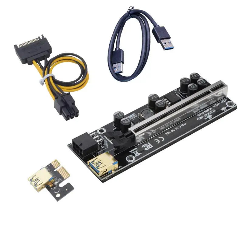 

5pcs Newest VER009S Plus USB 3.0 Cable PCI-E Riser For Graphics Card GPU Mining 1X 4x 8x 16x Extender Riser Adapter Card 6 Pin