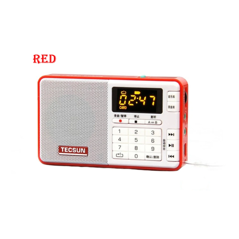 Red TECSUN Q3 радио карманный размер мини рекордер с 16G TF карта MP3 плеер FM стерео FM 76-108 МГц - Цвет: Red