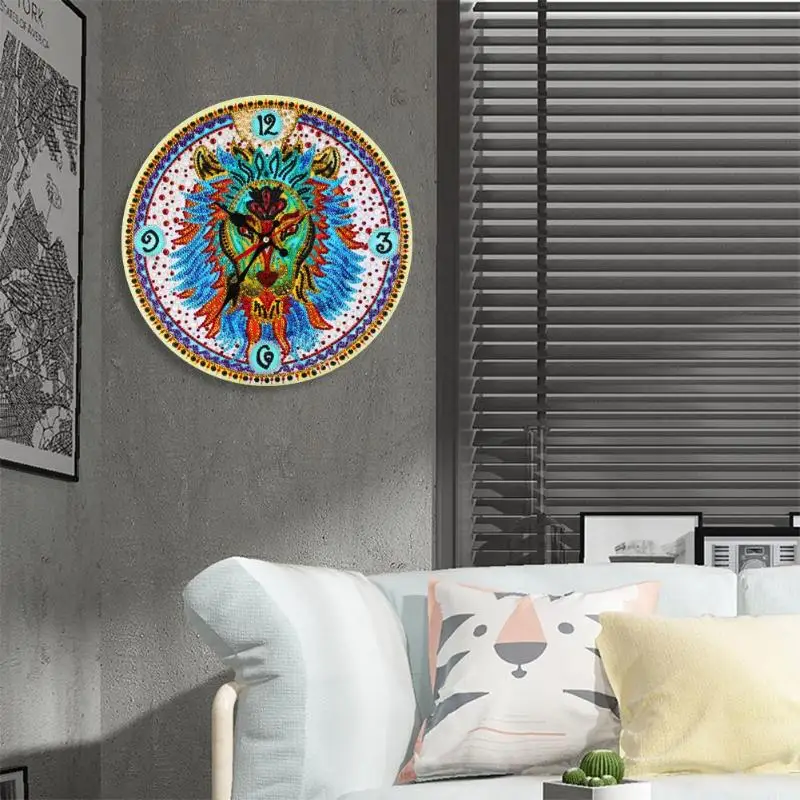 Алмазная картина вышивка крестиком настенные часы сделай сам круглые богемные