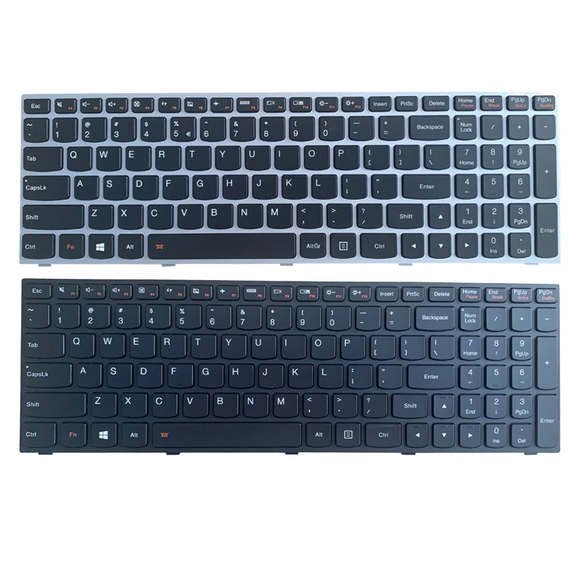New Laptop English Keyboard For Lenovo G50-70 G50-70M B50 G50-70AT B50-70 B50-80 Z70-80 US Keyboard Backlit Silver/Black Frame