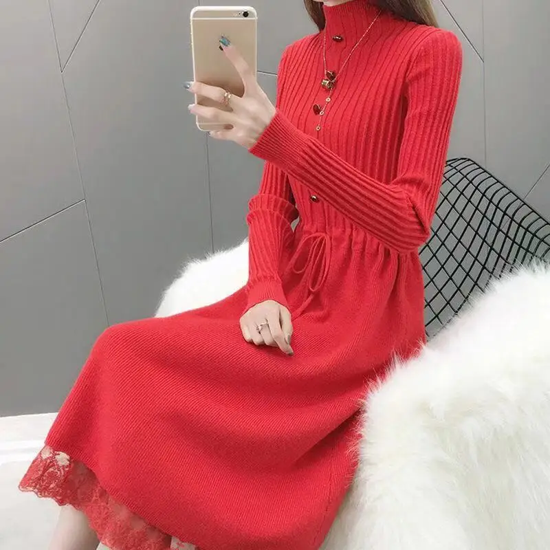 2021 женский однотонный пуловер свитер с длинными рукавами Повседневная узкая