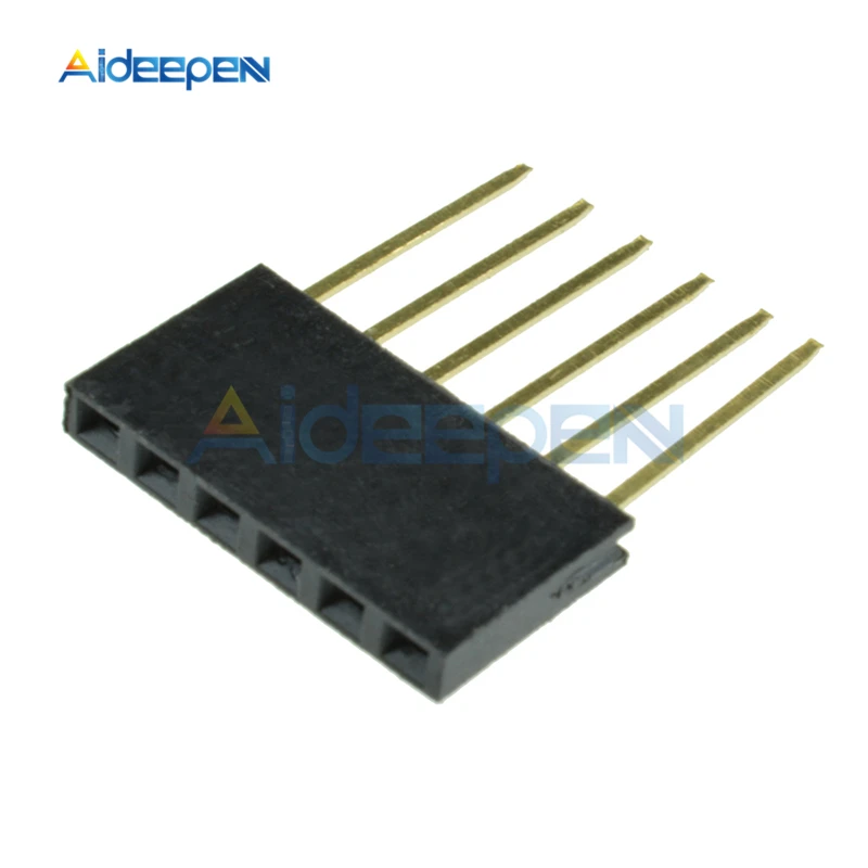 10Pcs/lot 2.5mm 6Pin 8Pin 10Pin Single Row Female Long Pins 11mm Breakaway PCB Board Pin Header Socket Connector For Arduino