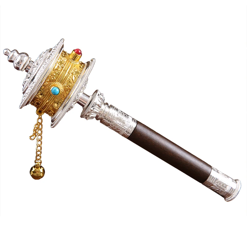 30 см тибетские поставщики изысканный Biddhist сплав металл ручная резьба кристалл